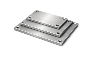 Rectangular steel plate 475 x 500 x 50mm with Ø16mm drill holes